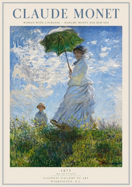 Monet Woman with a Parasol – Madame Monet and Her Son No4 - Plakát