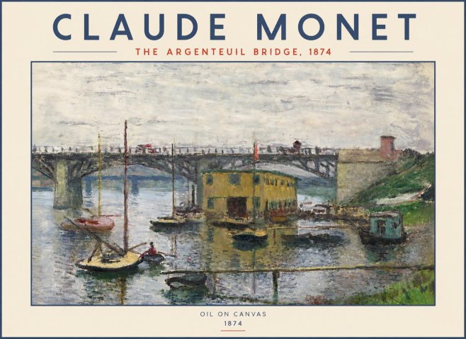 Monet The Argenteuil Bridge No4 - Plakát