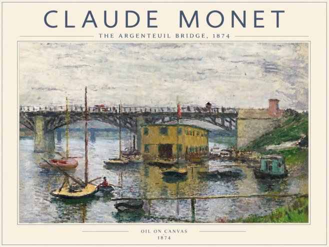 Monet The Argenteuil Bridge No6 - Plakát