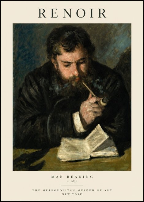 Renoir Man Reading No1 - Plakát