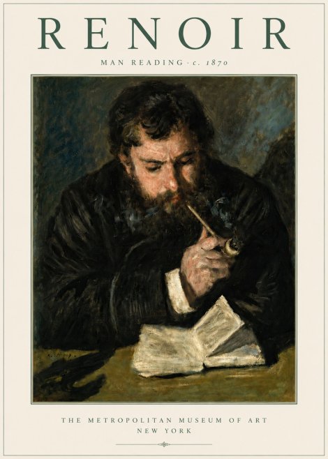 Renoir Man Reading No4 - Plakát