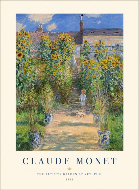 Monet The Artist's Garden at Vétheuil I No1 - Plakát