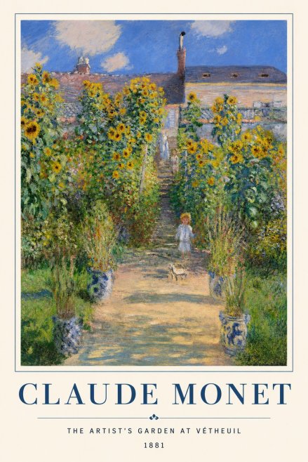 Monet The Artist's Garden at Vétheuil I No2 - Plakát