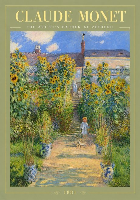 Monet The Artist's Garden at Vétheuil I No3 - Plakát