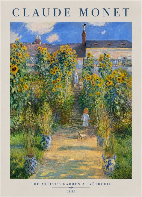 Monet The Artist's Garden at Vétheuil I No4 - Plakát