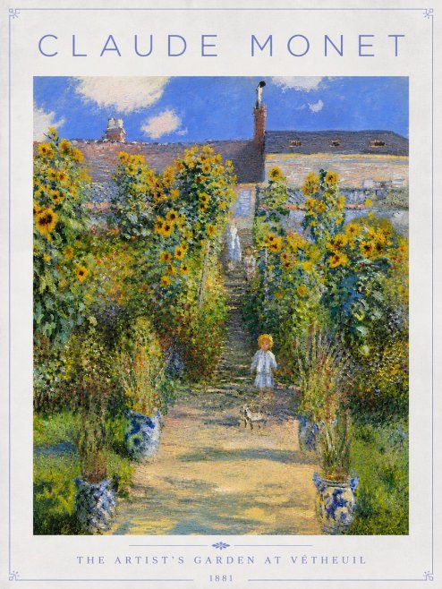 Monet The Artist's Garden at Vétheuil I No6 - Plakát
