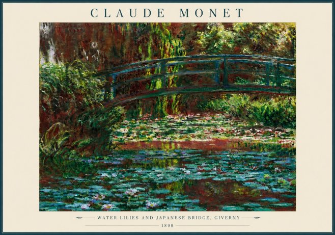 Monet Water Lilies and Japanese Bridge, Giverny No6 - Plakát