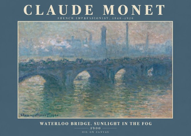 Monet Waterloo Bridge. Sunlight in the Fog No2 - Plakát