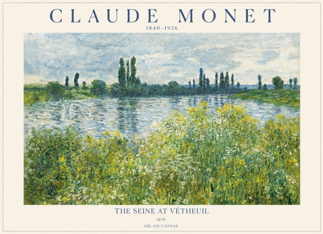 Monet The Seine at Vétheuil No1 - Plakát