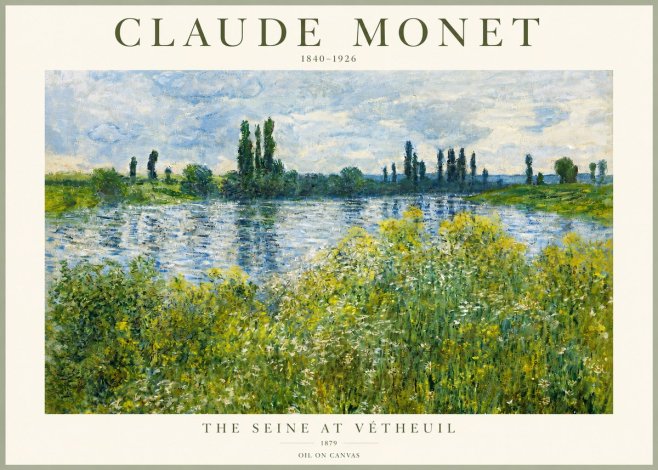 Monet The Seine at Vétheuil No2 - Plakát