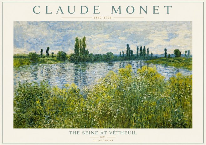 Monet The Seine at Vétheuil No4 - Plakát
