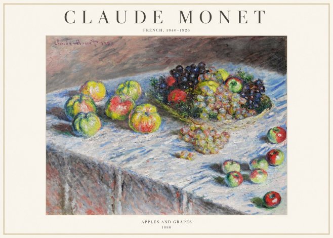 Monet Apples and Grapes No1 - Plakát