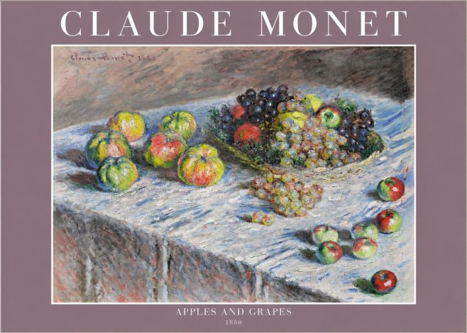 Monet Apples and Grapes No2 - Plakát