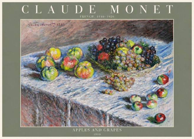 Monet Apples and Grapes No4 - Plakát