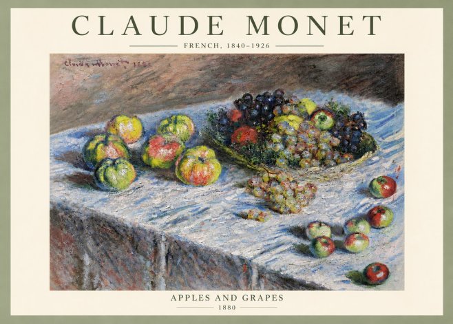 Monet Apples and Grapes No6 - Plakát