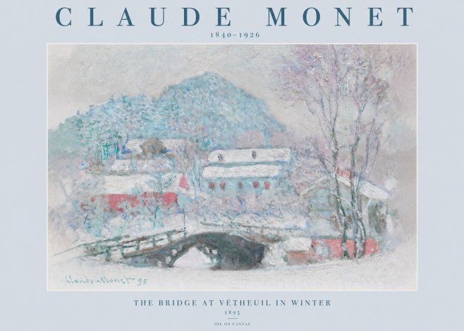 Monet The Bridge at Vétheuil in Winter No2 - Plakát