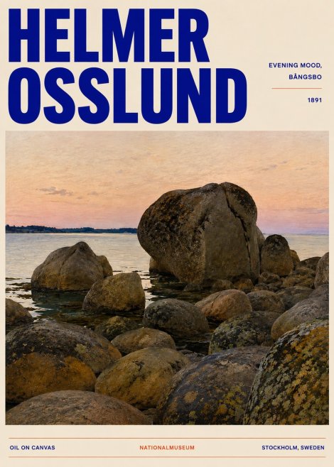 Helmer Osslund Evening Mood, Bångsbo - 1891 No5 - Plakát