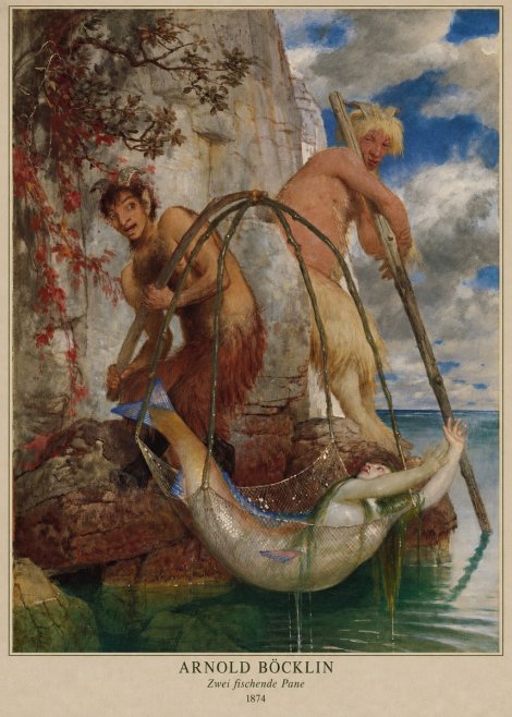 Arnold Böcklin Zwei Fischende Pane No4 - Plakát