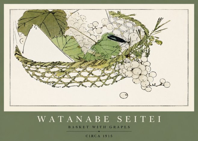 Watanabe Seitei Basket with Grapes No2 - Plakát
