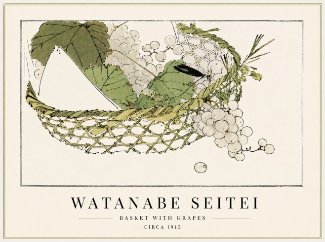 Watanabe Seitei Basket with Grapes No3 - Plakát