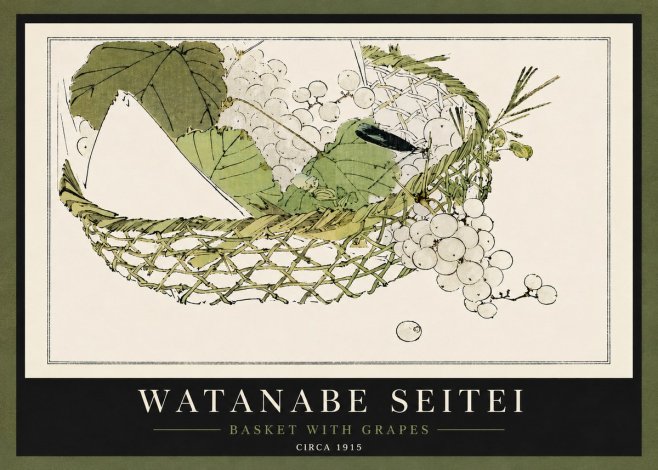 Watanabe Seitei Basket with Grapes No5 - Plakát