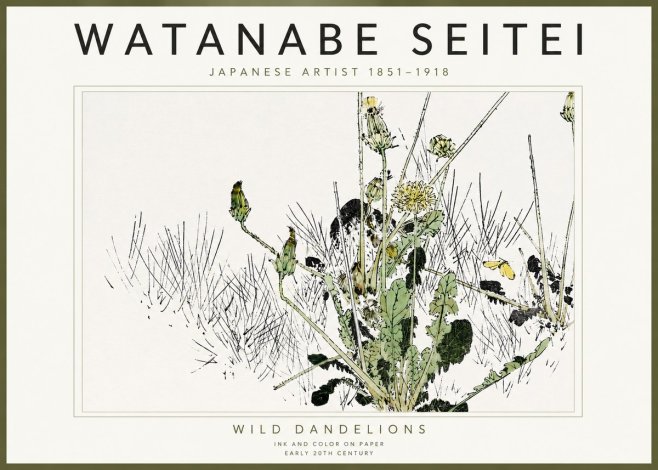 Watanabe Seitei Wild Dandelions No2 - Plakát