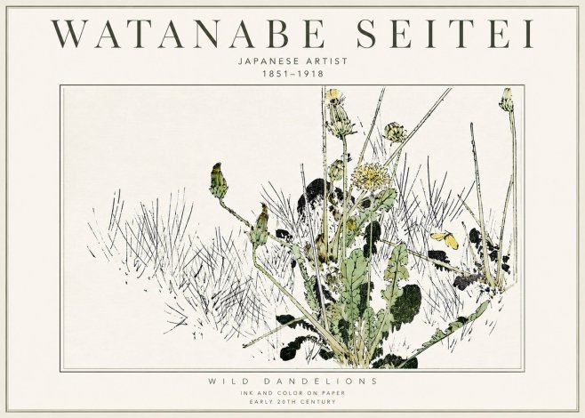 Watanabe Seitei Wild Dandelions No3 - Plakát