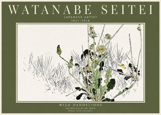 Watanabe Seitei Wild Dandelions No4 - Plakát