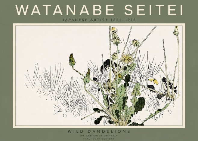 Watanabe Seitei Wild Dandelions No5 - Plakát