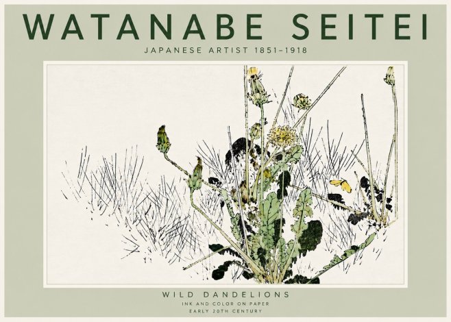 Watanabe Seitei Wild Dandelions No6 - Plakát