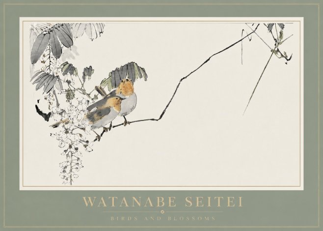 Watanabe Seitei Birds and Blossoms No2 - Plakát