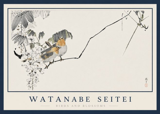 Watanabe Seitei Birds and Blossoms No3 - Plakát