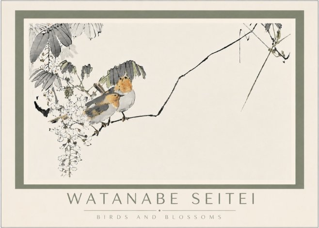 Watanabe Seitei Birds and Blossoms No4 - Plakát