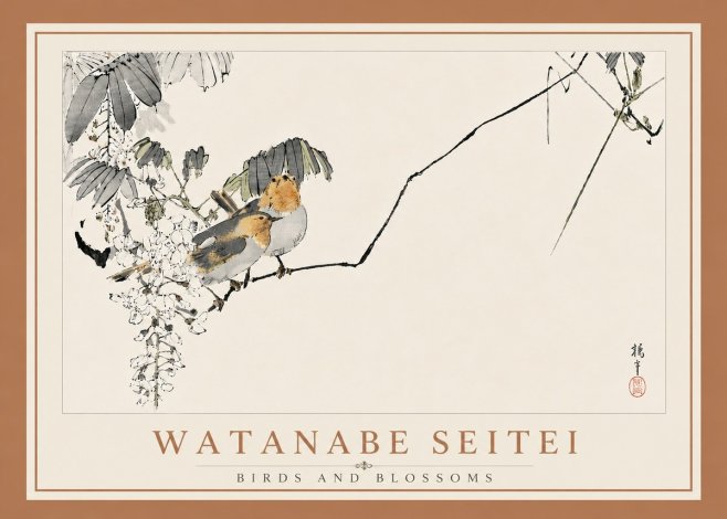 Watanabe Seitei Birds and Blossoms No6 - Plakát