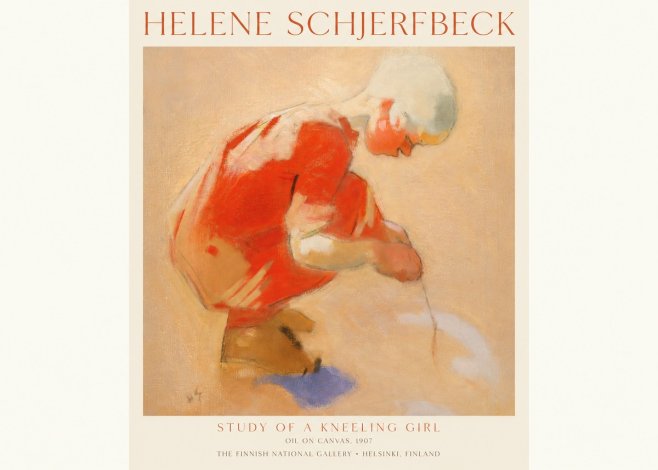 Helene Schjerfbeck Study of a Kneeling Girl No1 - Plakát