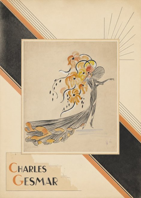 Charles Gesmar Lady with Floral Headdress No6 - Plakát