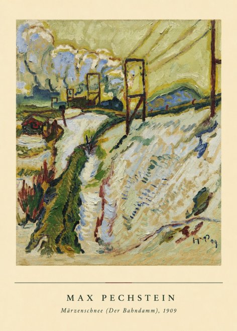 Max Pechstein Märzenschnee (Der Bahndamm) 1909 No6 - Plakát
