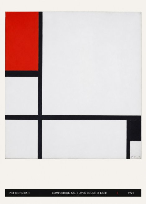 Piet Mondrian Composition No. I, Avec Rouge Et Noir No5 - Plakát