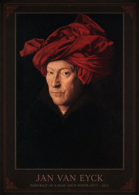 Jan van Eyck Portrait of a Man (Self Portrait?) No1 - Plakát