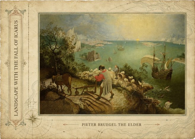 Pieter Bruegel Landscape with the Fall of Icarus II No2 - Plakát