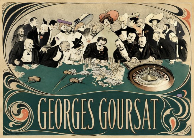 Georges Goursat At the Roulette Table No2 - Plakát