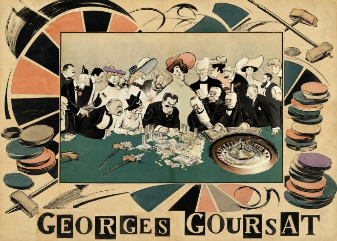 Georges Goursat At the Roulette Table No6 - Plakát