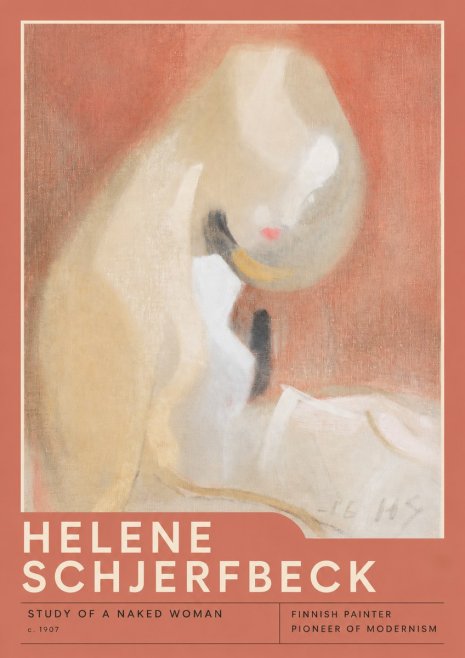 Helene Schjerfbeck Study of a Naked Woman No2 - Plakát