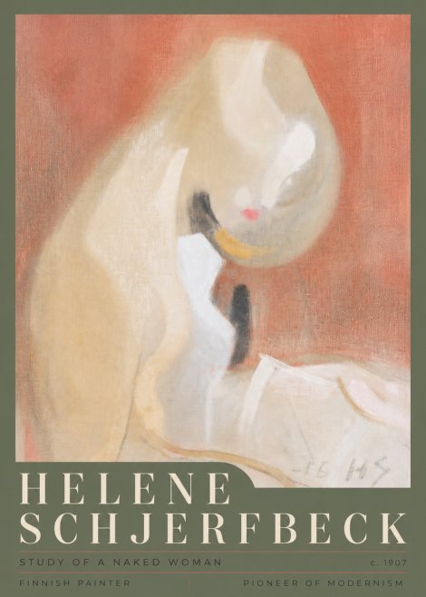 Helene Schjerfbeck Study of a Naked Woman No5 - Plakát