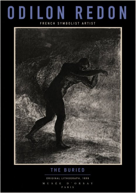 Odilon Redon The Buried No3 - Plakát