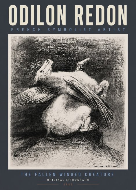 Odilon Redon The Fallen Winged Creature No2 - Plakát