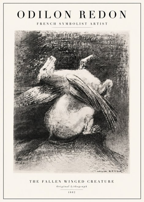 Odilon Redon The Fallen Winged Creature No3 - Plakát
