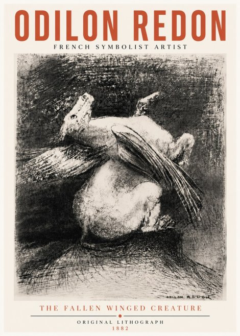 Odilon Redon The Fallen Winged Creature No5 - Plakát