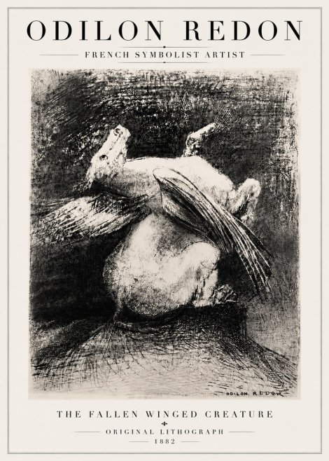Odilon Redon The Fallen Winged Creature No6 - Plakát
