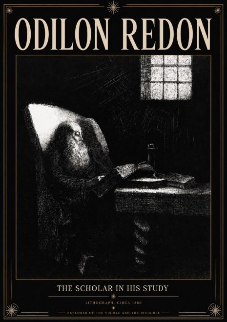 Odilon Redon The Scholar in His Study No3 - Plakát